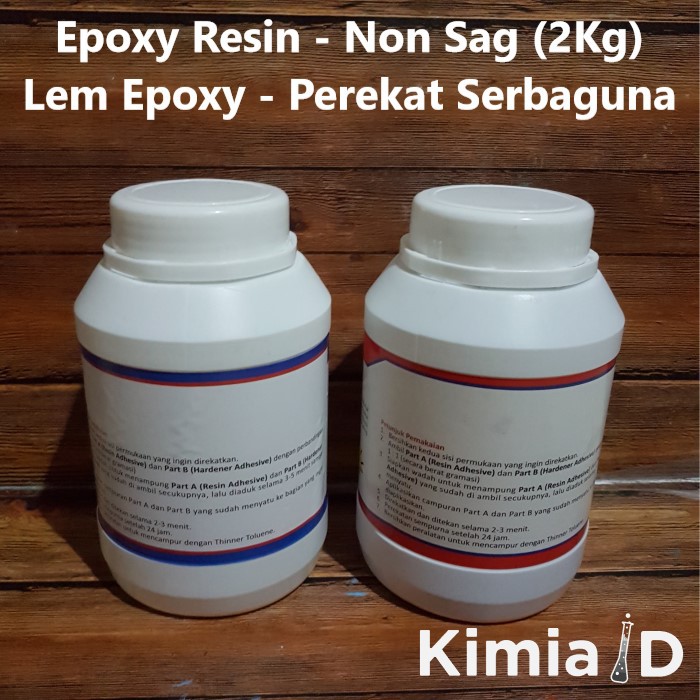 Epoxy Resin Non Sag - 2 Kg - Lem Epoxy Non Sag - Lem Besi Kayu Karet Plastik  - Pelapis Anti Bocor