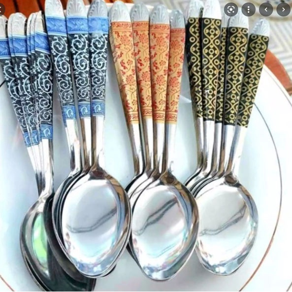 Sendok Makan Stainless Motif Batik Stainless Tebal / sendok Batik stainless tebal - SATUAN PER PCS