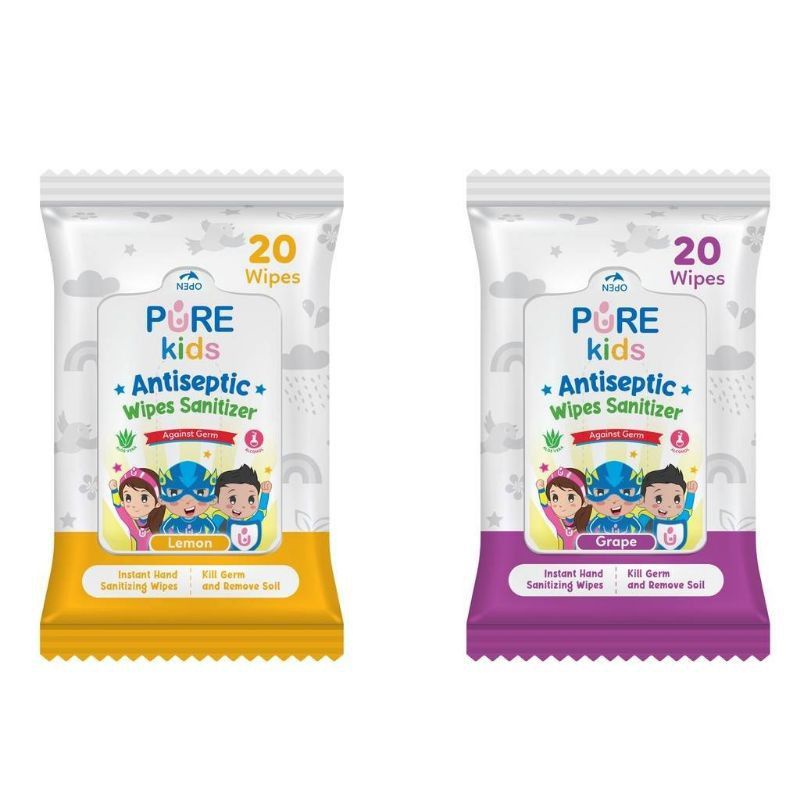 Pure Kids Antiseptic Wipes Sanitizer Purekids