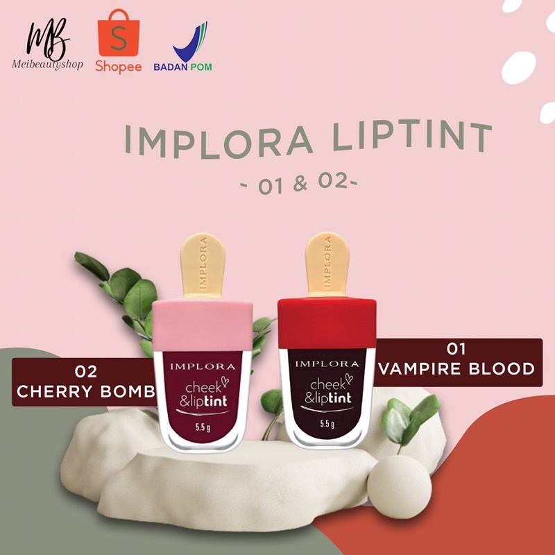 Implora Cheek &amp; Lip Tint Es Krim Bibir Liptint | Jelly Tint Baru BPOM Ice Cream