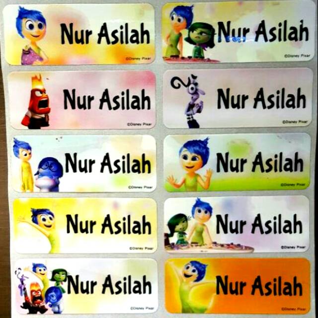 

Label nama anti air stiker waterproof Inside Out