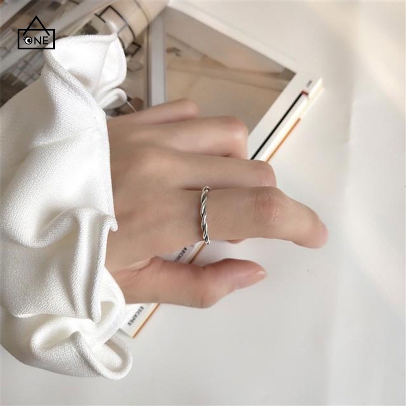 COD❤2 Buah Fashionable Jari Telunjuk Wanita Cincin Dapat Disesuaikan Senyum Terbuka Wanita Korea A one