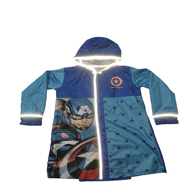 JAS HUJAN ANAK LAKI LAKI MOTIF SUPER HERO CAPTAIN AMERICA RAINCOAT KIDS MANTEL ANAK COWOK FASHION CP1