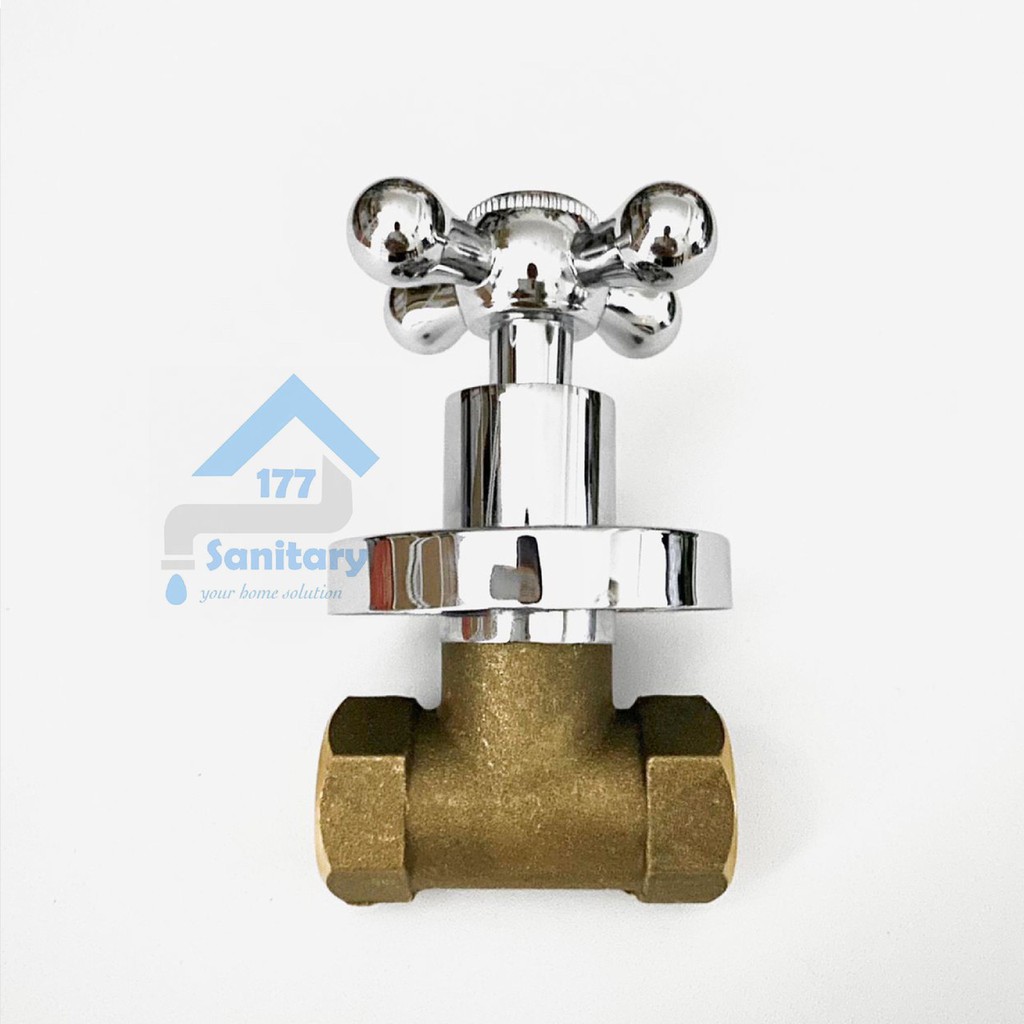 Stop kran tanam kuningan Baling minimalis 6012-keran air shower tembok putaran karet valve brass /h4