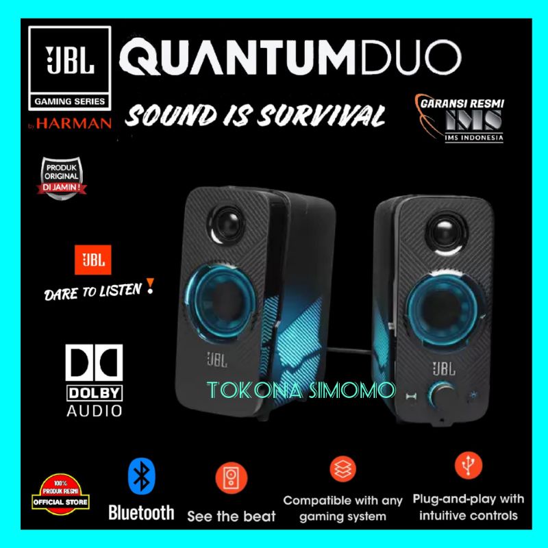 JBL Quantum Duo PC Gaming Speakers with LED Colour Lights Original