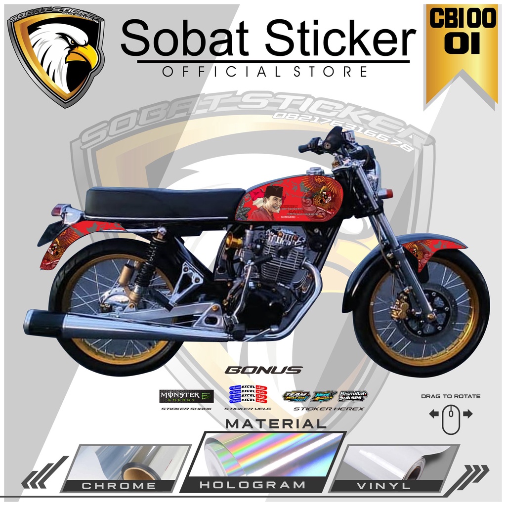 STRIPING CB 100 - STRIPING HOLOGRAM HONDA CB 100 IR SOEKARNO