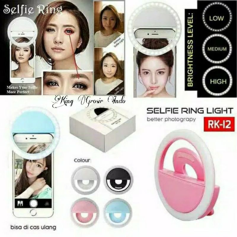 Selfie Ring Light Jepit RK-12 / Ring Light Jepit Di Hp / Universal Ring Light