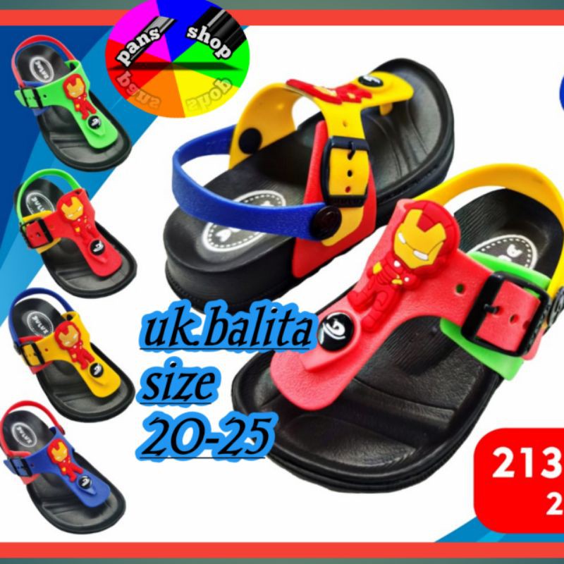 Sandal Balita Japit Tali karakter IRONMAN 213e