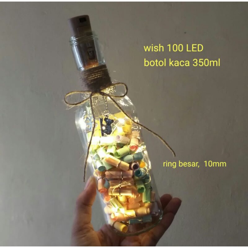 kado romantis wishes in bottle 100 pcs wish gulungan kertas hiasan botol led