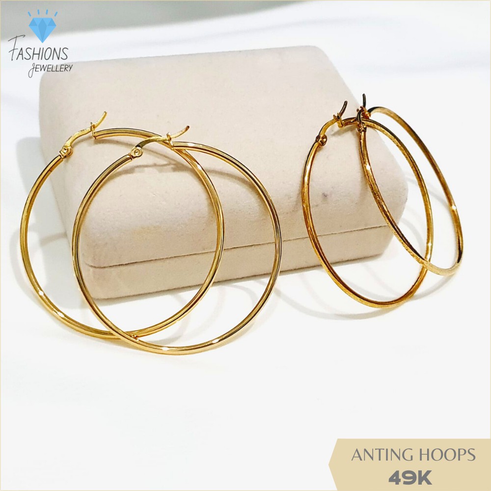 Anting Hoops Titanium premium