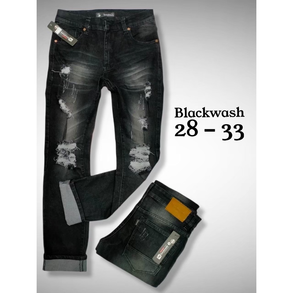 GEVAR Celana Jeans Ripped Sobek Distro/ Celana Jeans Sobek Pria/ Celana Jeans Rippe Pria Terbaru