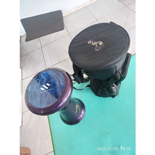 Darbuka Aha Ori Standart 8 3/4 Ungu Metalic (Second) Lecet pemakaian+Mika GMP Bluefire Bonus Tas Jav