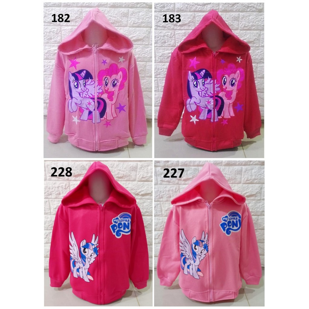 JAKET ANAK PEREMPUAN CEWEK FROZEN, LITTLE PONY, UNICORN, RAINBOW DASH, PINKIE PIE