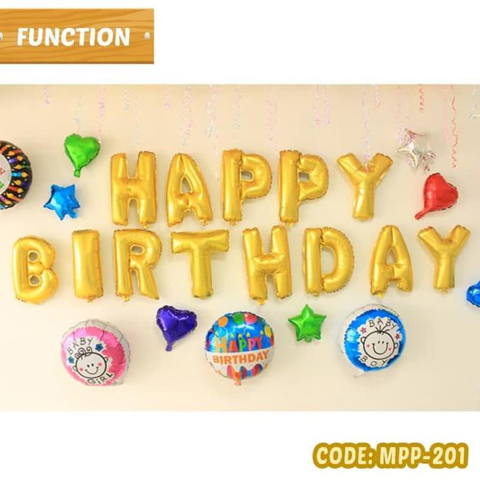 Balon Foil Happy Birthday Paket Mpp-201