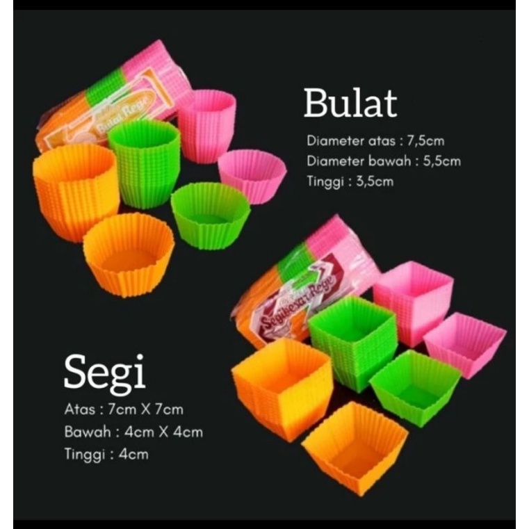 12pcs cetakan kue kukus segi / bulat besar rege