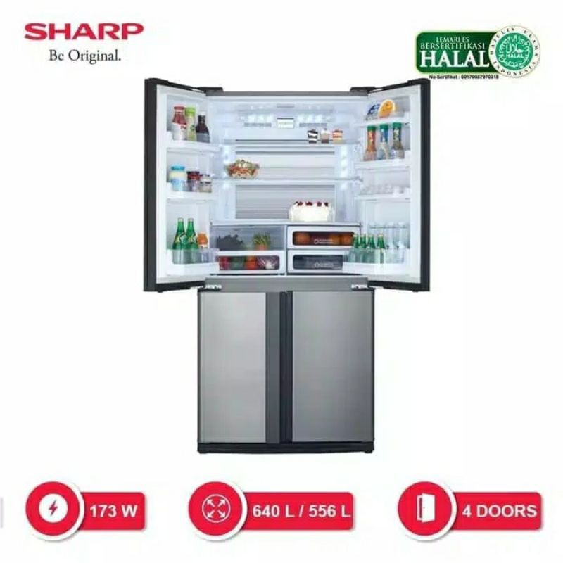 SHARP KULKAS SIDE BY SIDE 4 PINTU SJ-IF85PB-SL INVERTER