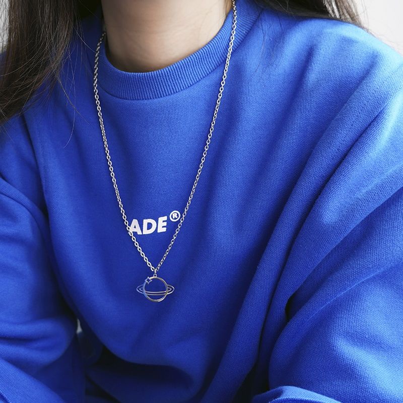 KANSAI hollow planet kalung in Saturnus Keren Bumi disco melompat sweater aksesoris artistik semua y