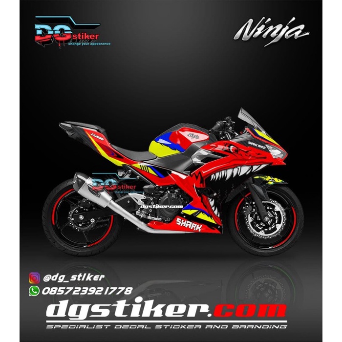 Decal Sticker All New Ninja 250R FI 2018 Merah Shark DG Stiker