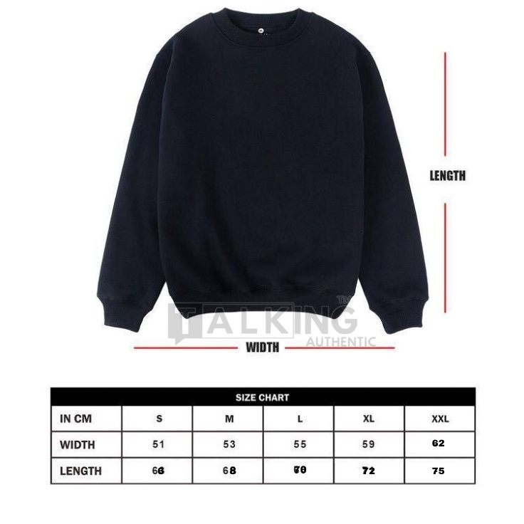 Talking Crewneck Distro Oversize Hitam Sweater Pria Korean Style Sablon Belakang