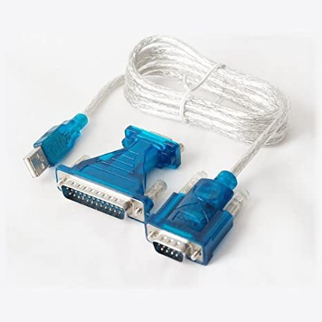 Usb 2.0 to serial com rs232 db9 db25 parallel 2in1 cable adapter 12Mbps - Kabel usb2.0 to rs-232 9 pin db-25 25 pin lpt pararel