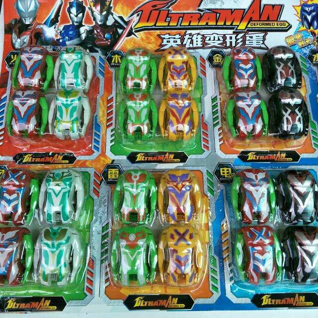 Mainan Telor ultraman 4pcs deformasi telur jadi ultraman/ monster