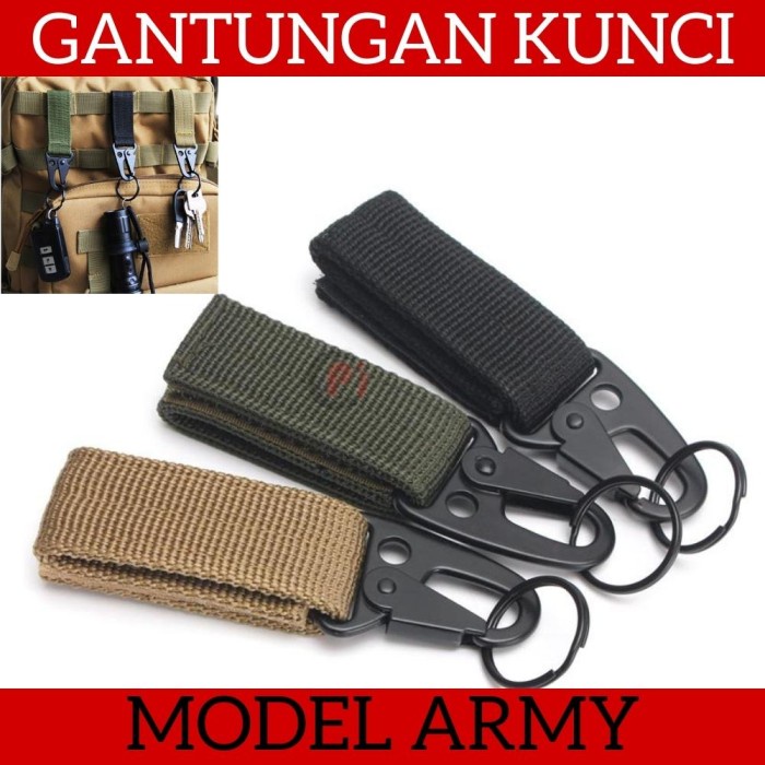 Carabiner Gantungan Kunci Tactical Nylon Belt Bisa Gantung di Belt