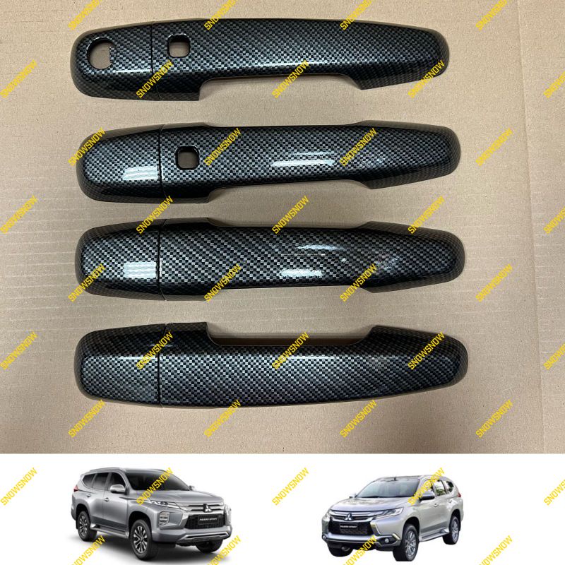 Cover Handle Pintu All New Pajero Sport 2016 2018 2022 Keyless Carbon