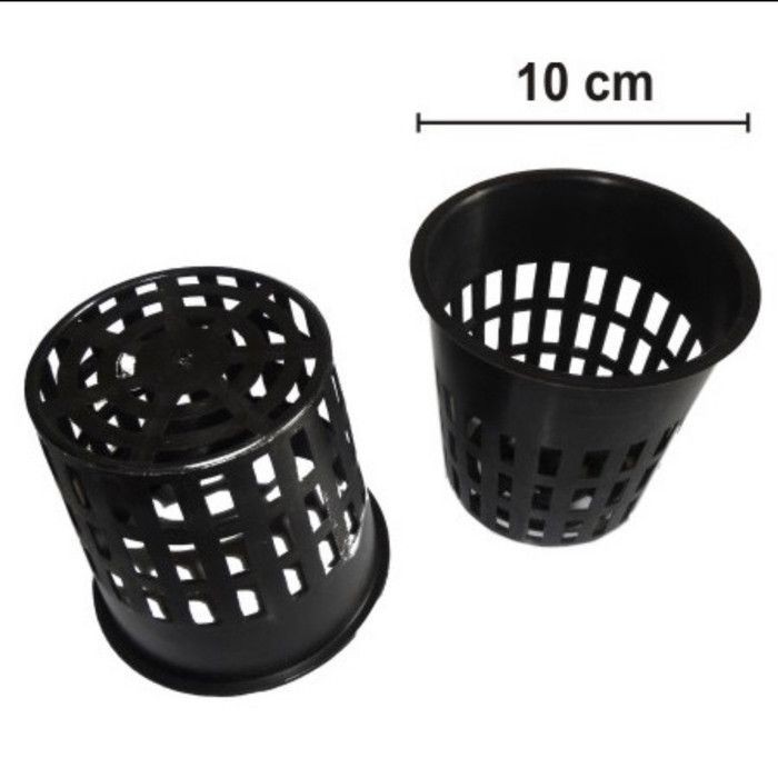 Netpot lokal pot jaring Hidroponik untuk tanaman buah diameter 10 cm - Hitam Murah