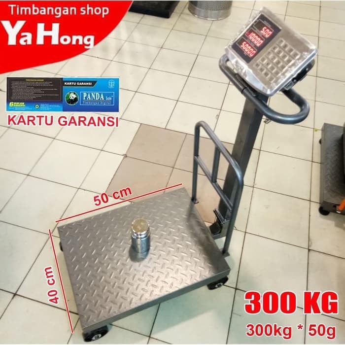 Timbangan Barang Digital 300kg Akurasi 0.05kg / Timbangan Duduk Bench Scale + RODA