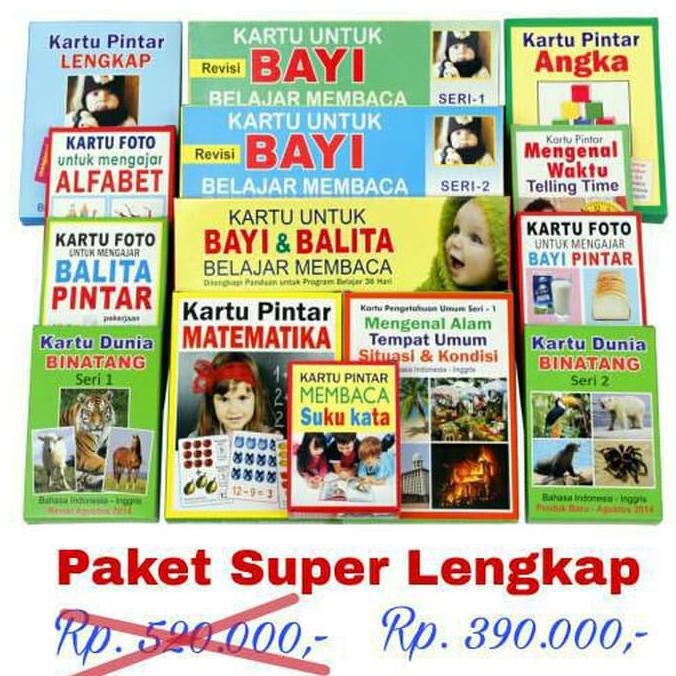 Paket Super Lengkap Flashcard Bayi Dan Balita Kartu Pintar Shopee Indonesia