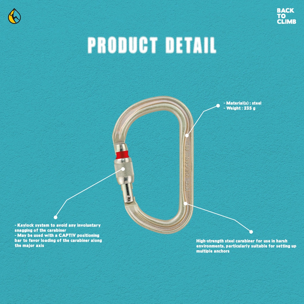 Carabiner Petzl Vulcan Screwlock Murah for safety climbing rescue