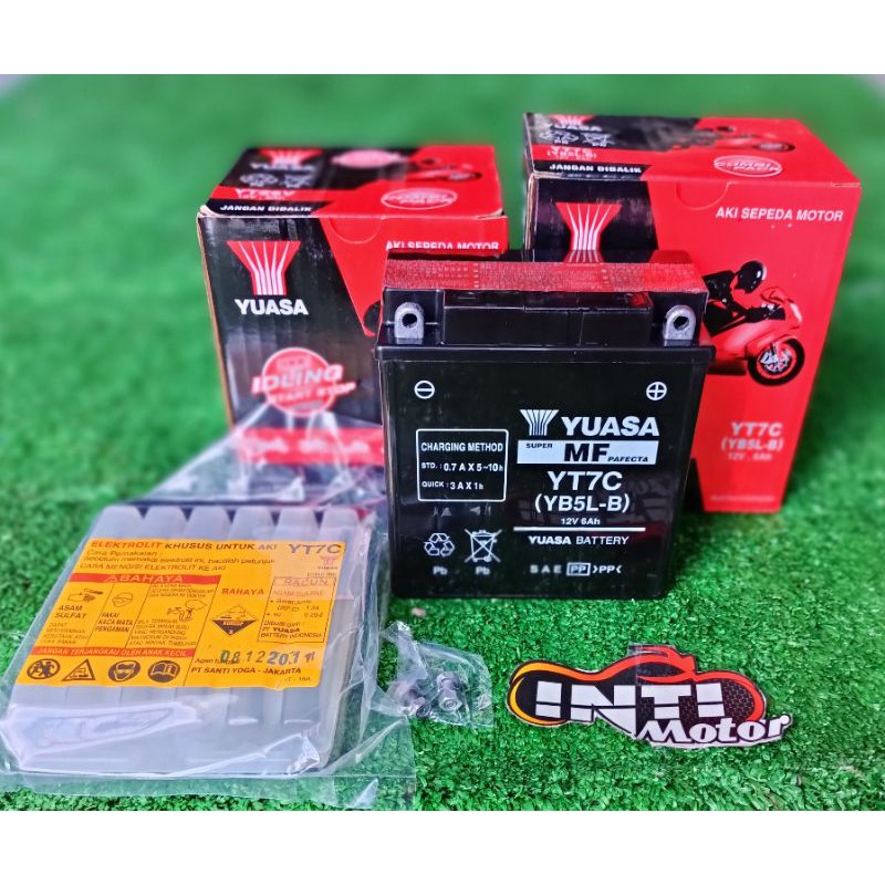 Aki Kering YT7C - YB5LB Accu Yuasa 6Ah Supra Grand Mio Vega R Jupiter Lama Burhan 6 Ampere kering