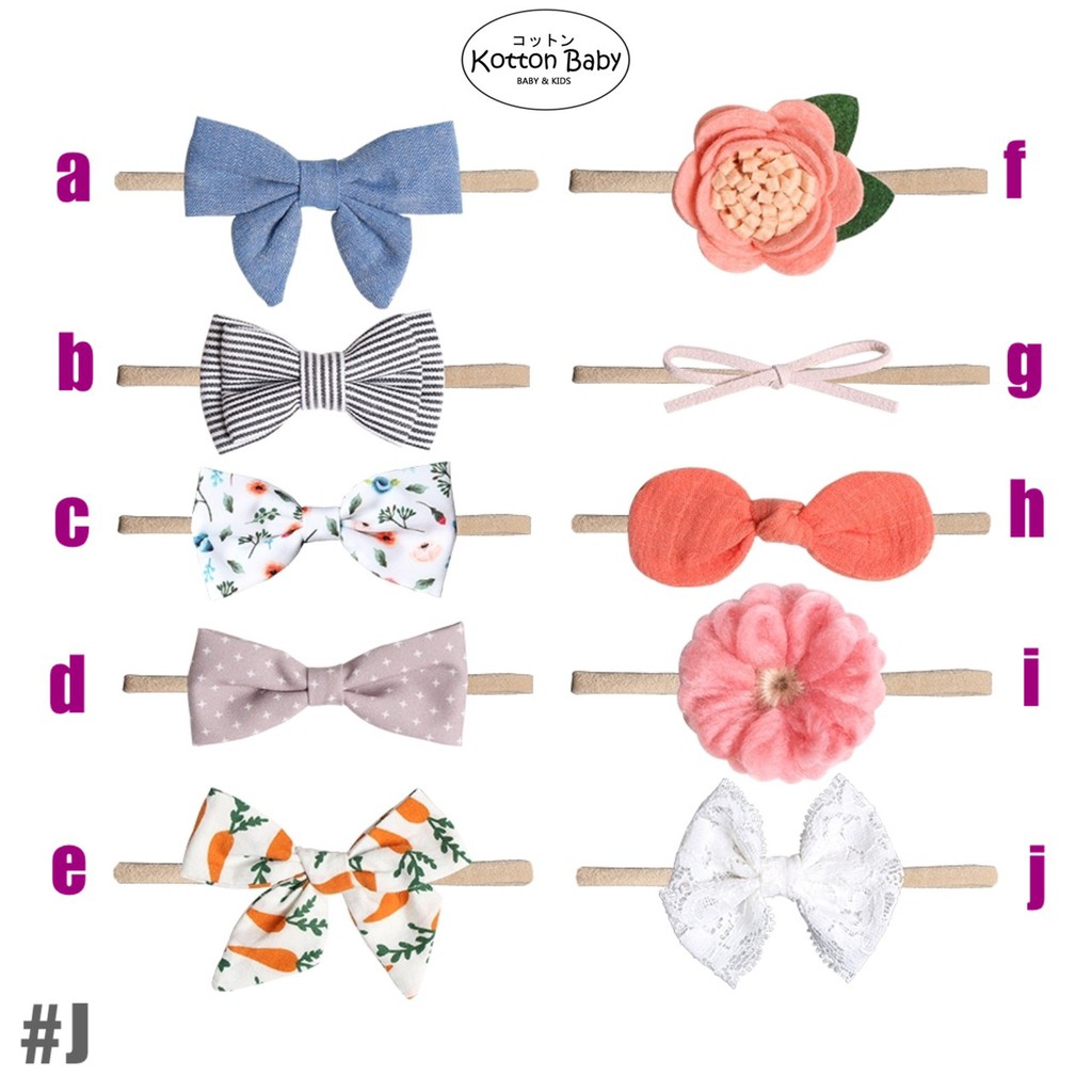0-3 thn | Bandana bayi headband premium import pita anak perempuan catalog J