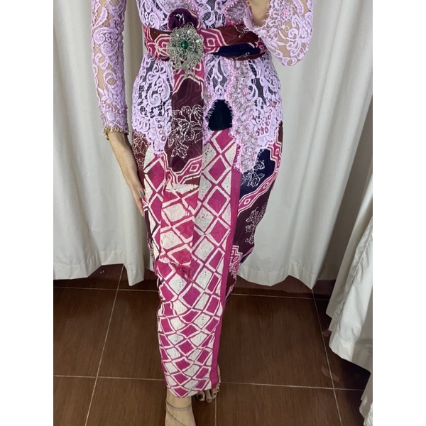 Kamen set selendang bahan sutra dobby