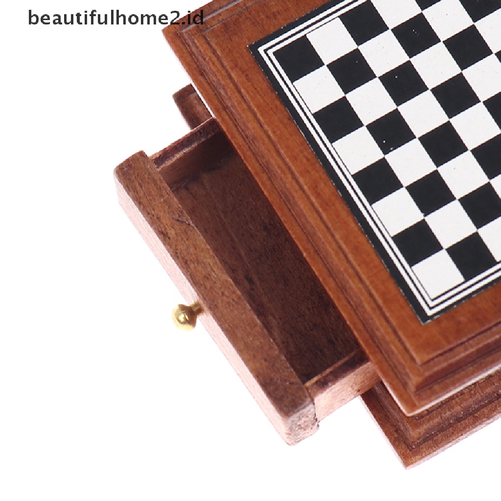 (Beautifulhome2.Id) Mainan Miniatur Papan Catur Skala 1: 12 Untuk Aksesoris Rumah Boneka