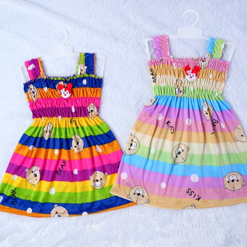 1-2 Tahun Dress Karet Anak Bayi Perempuan. Pakaian Baju Anak Baby Cewek