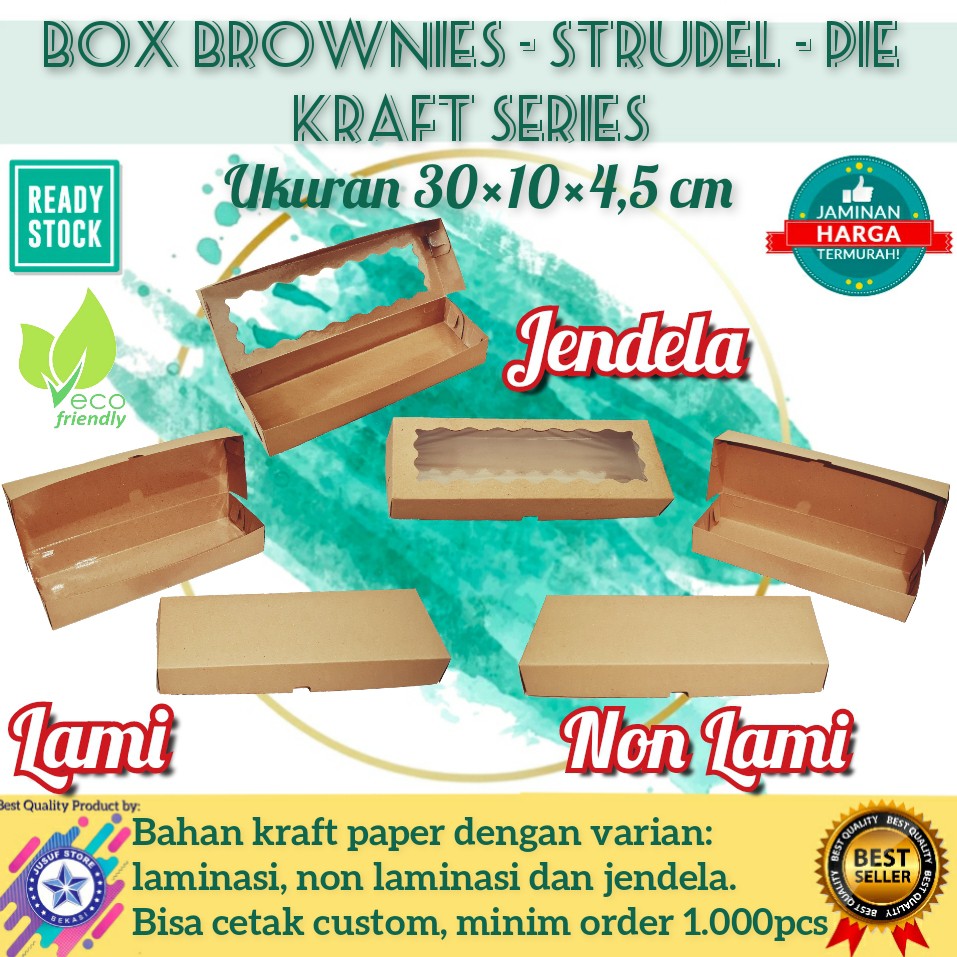 

Box Brownies Kraft 30x10x4,5cm/ Kotak Bolu/ Dus Kue Foodgrade