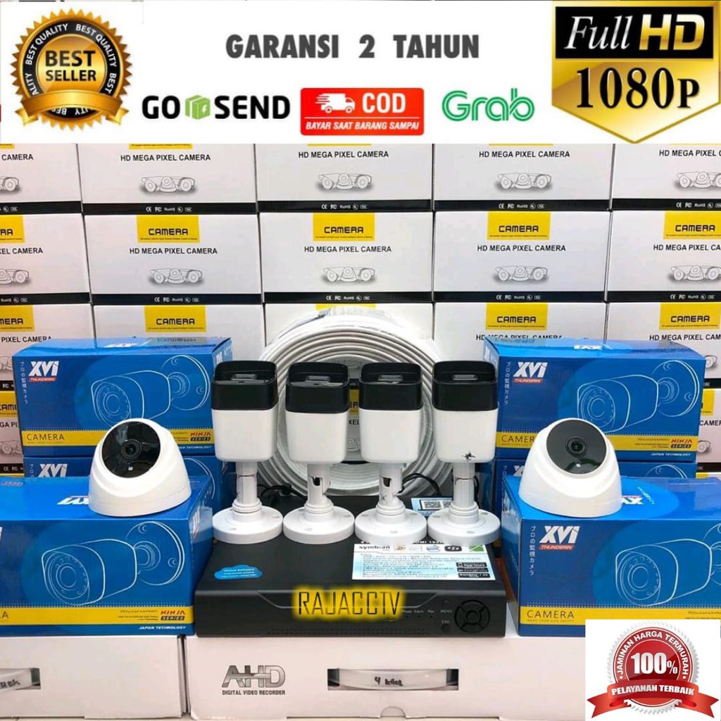 PAKET CCTV 8CHANNEL 6CAMERA 8CHENEL 6KAMERA 5MP 1080P IC SONY TURBO HD KOMPLIT TINGGAL PASANG