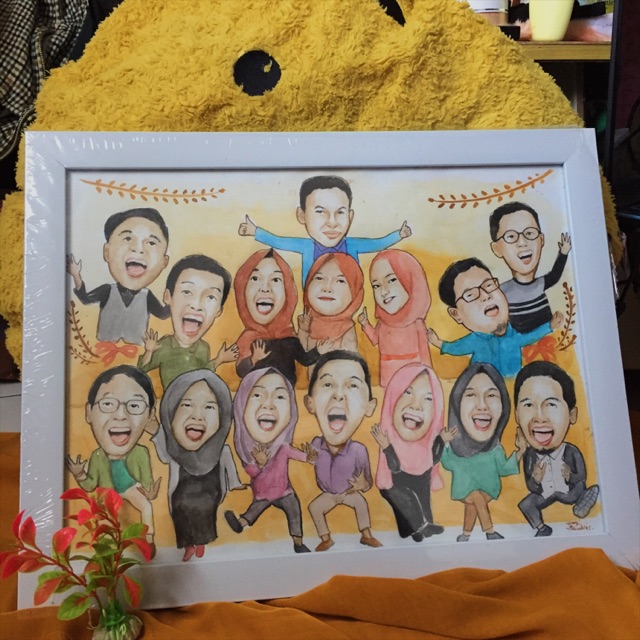 

Jasa lukis gambar karikatur hadiah unik (ukuran A3)
