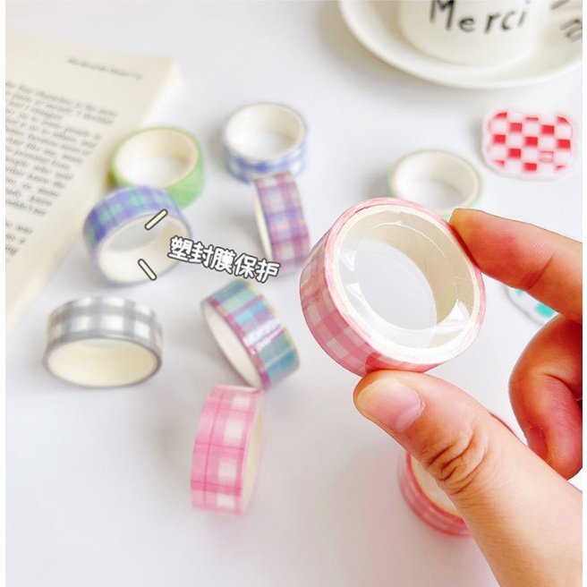 Japanese GRID Style washi tape roll / Masking tape Isolasi kertas motif GRID