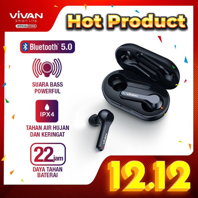 VIVAN Wireless Bluetooth Headset Earphone TWS Liberty T200