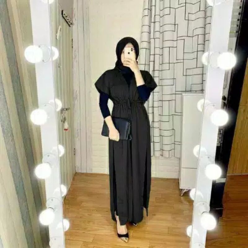 NAGITA DRESS POLOS PREMIUM / PAKAIAN WANITA TERBARU / WARNA ABU LILAC ARMY / MONOCHROME FASHION