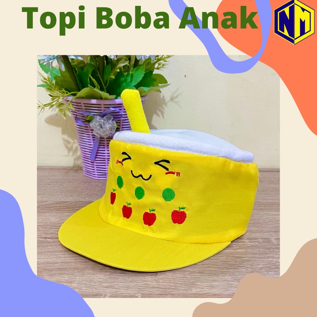 Topi Anak Motif Boba Viral Terbaru Untuk Topi Anak-Anak Laki-Laki Perempuan Topi Boba Lucu