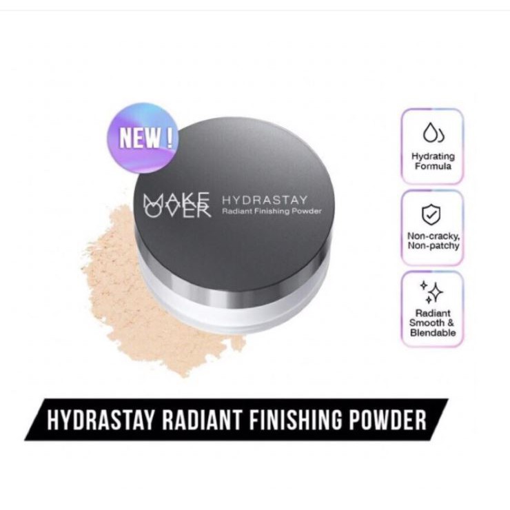[BPOM] Make Over Hydrastay Radiant Finishing Powder 8g 100%Ori Hydra stay Bedak Tabur LOOSE