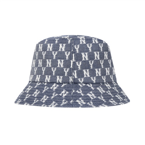 MLB NY Yankees Monogram Jacquard Bucket Hat Navy 100% Authentic