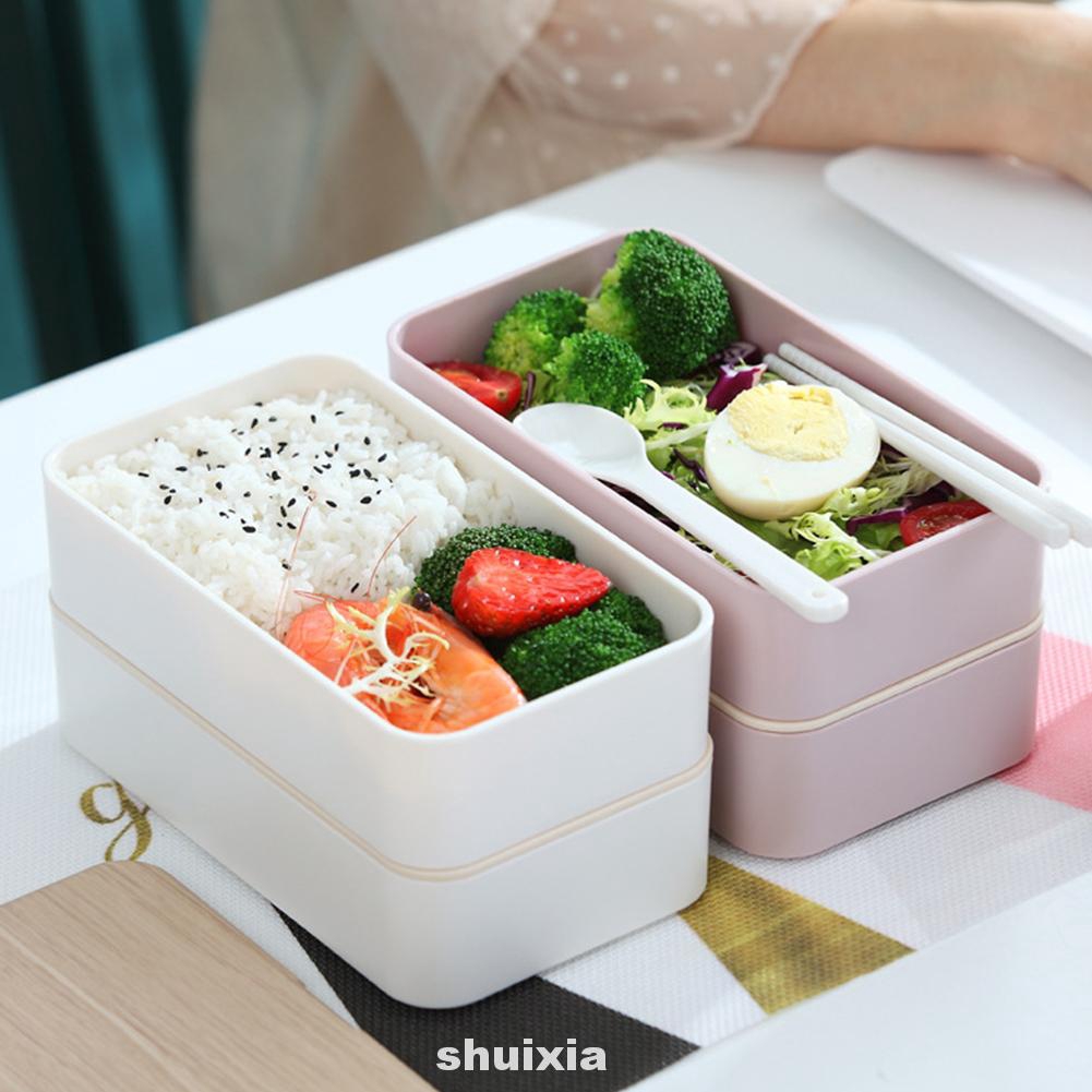 Kotak Makan Bento Model Dua Lapisan Anti Bocor Gaya Kotak Makan Bento Model Dua Lapisan Anti Bocor Gaya