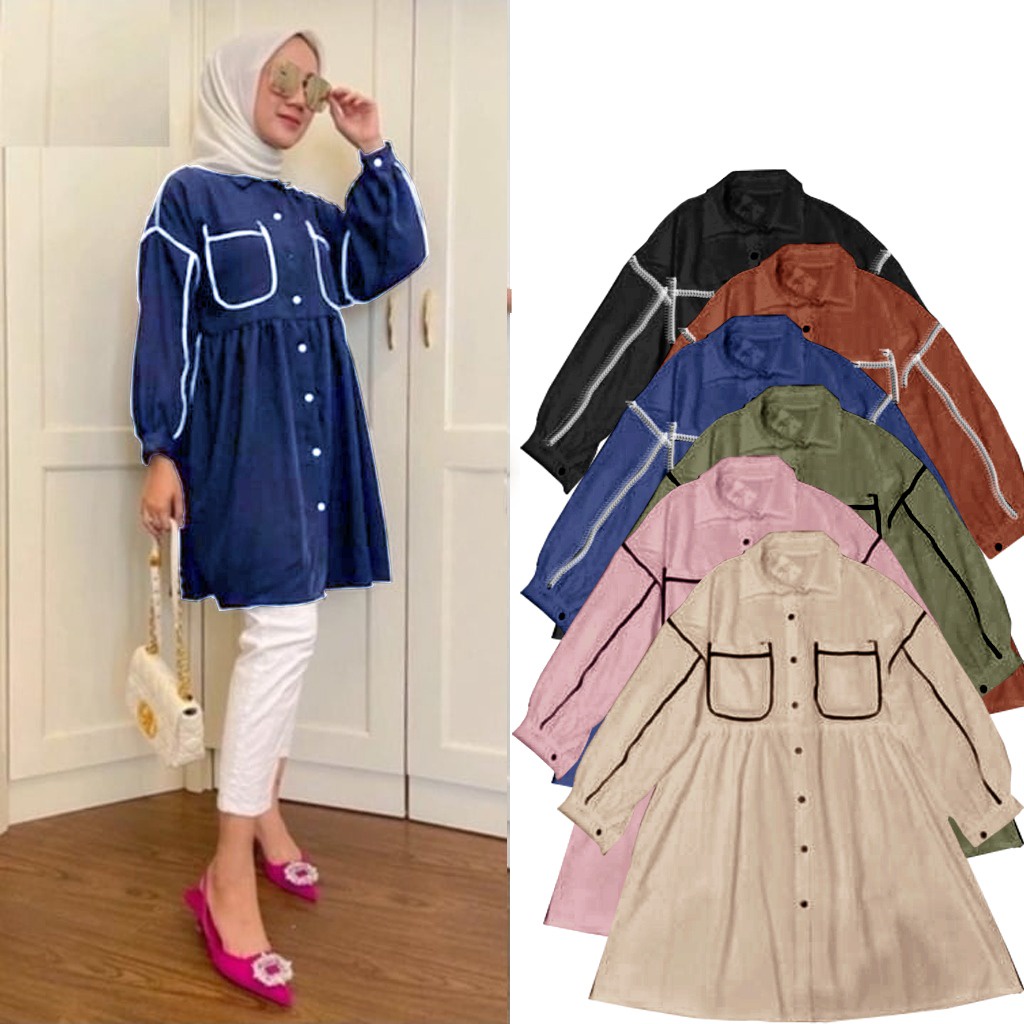 PAKAIAN ATASAN WANITA BLOUSE SORA TUNIK JUMBO DMR