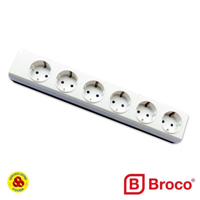 Broco Stop Kontak 6 Lubang 15360 Non CP Socket Terminal 6 Lbg