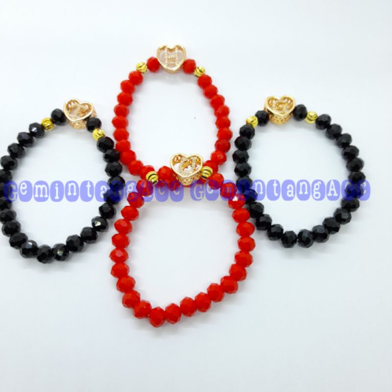 Gelang Nama Inisial Liontin Huruf Love Gelang Kristal Ceko Gelang Wanita