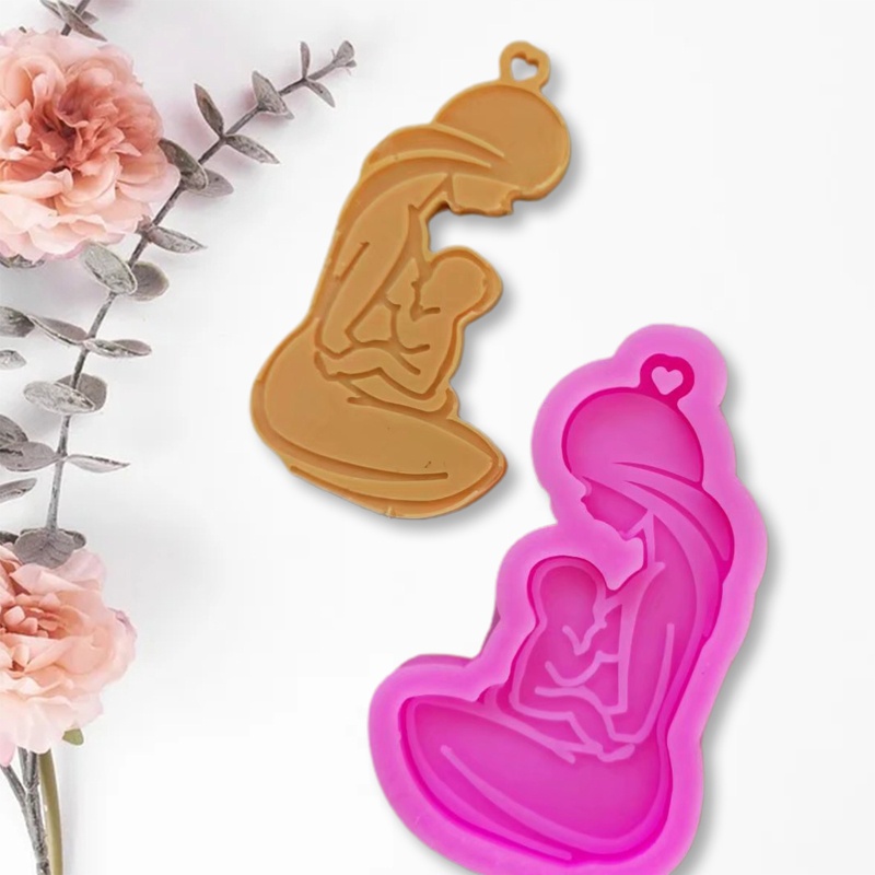 SIY  Epoxy Resin Mold Glossy Breastfeeding Mother Keychain Silicone Mould DIY Crafts Polymer Jewelry Necklace Making Tool